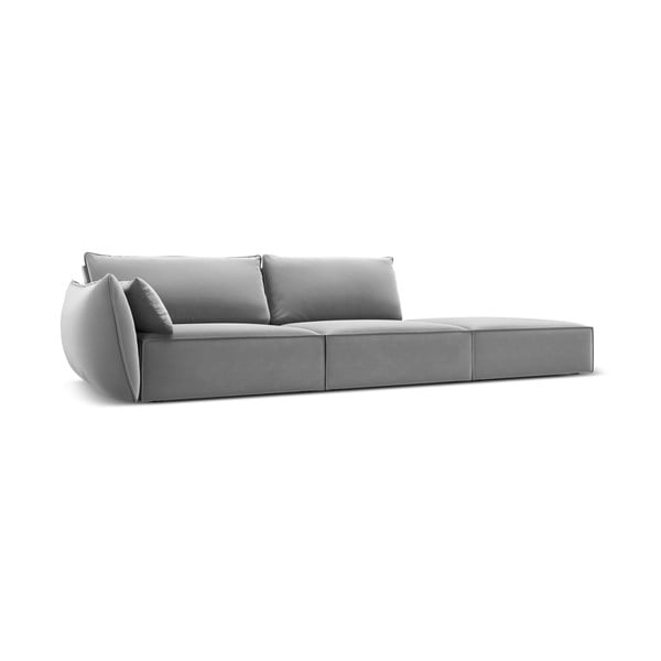 Šviesiai pilkos spalvos iš velveto sofa su kairiuoju kampu 264 cm Vanda – Mazzini Sofas-image-2