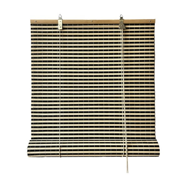 Juodos spalvos/natūralios spalvos iš bambuko roletai 150x160 cm Vela – Gardinia
