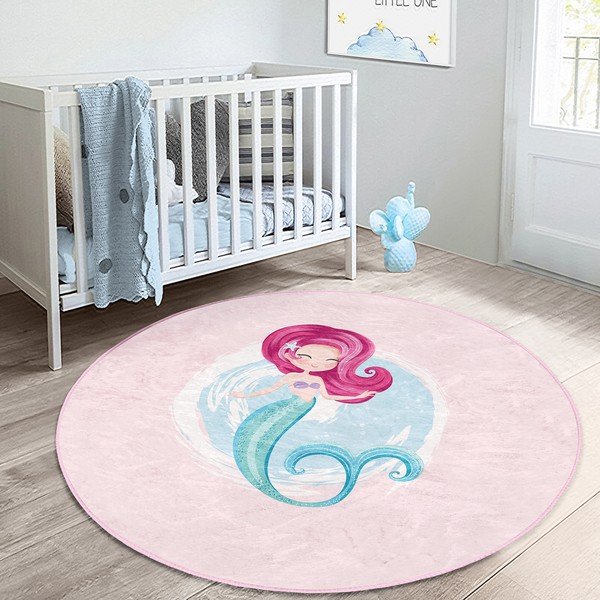 Vaikiškas kilimas rožinės spalvos ø 80 cm Comfort – Mila Home-image-1