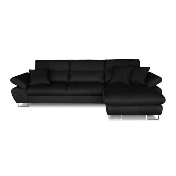 Tamsiai pilka sofa lova su saugykla "Windsor & Co. Sofos Pi, dešinysis kampas