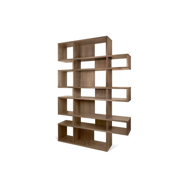 Knygų spinta iš riešutmedžio medienos dekoro TemaHome London, aukštis 220 cm-image-3