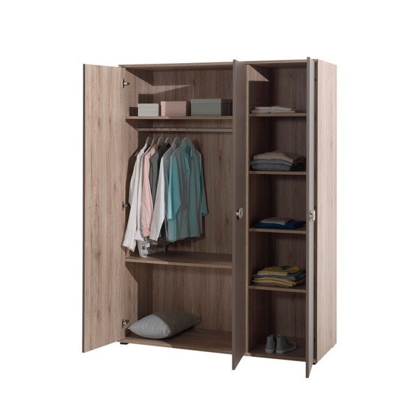 Rudos spalvos drabužių spinta "Vipack Emma", 144 cm pločio-image-1
