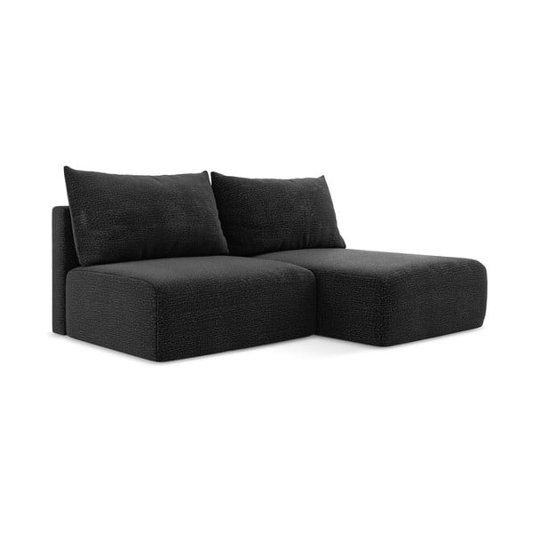 Juodos spalvos sulankstoma/su sandėliavimo vieta kampinė sofa (su dešiniuoju kampu) Kalena – Makamii-image-3