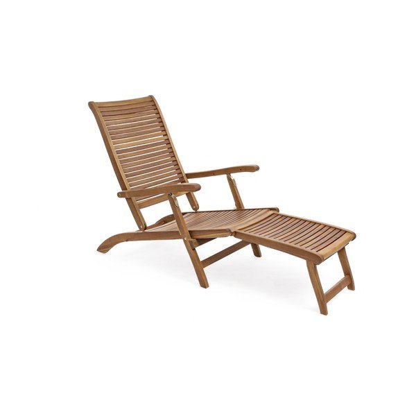 Natūralios spalvos medžio masyvo sodo šezlongas Noemi – Bizzotto