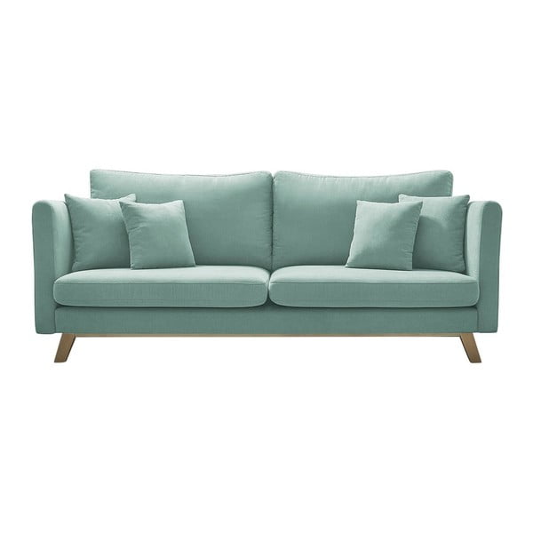 Pastelinės žalios spalvos sofa-lova "Bobochic Paris Triplo