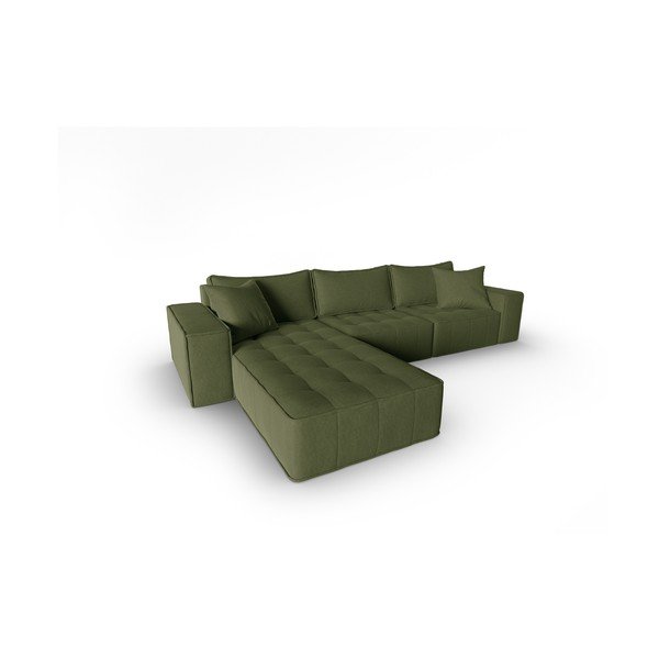 Kampinė sofa žalios spalvos (su kairiuoju kampu) Mike – Micadoni Home-image-3