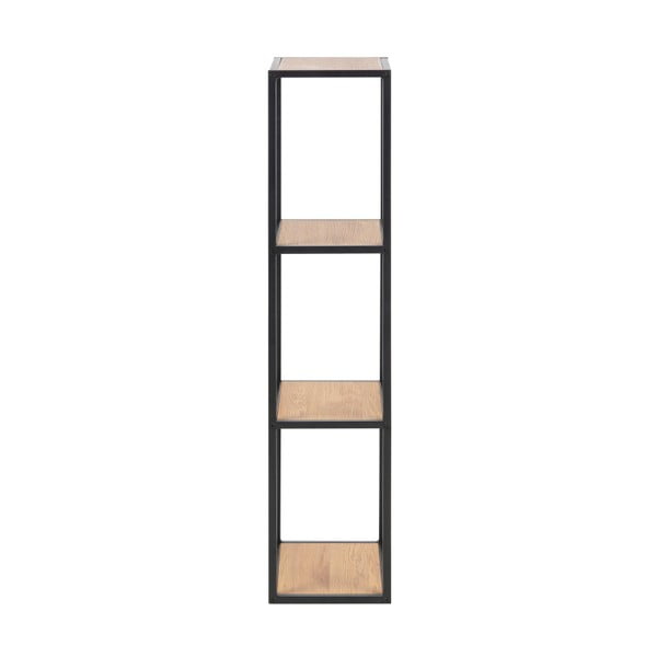 Knygų lentyna juodos spalvos/natūralios spalvos iš ąžuolo 37x108 cm Seaford – Actona-image-3