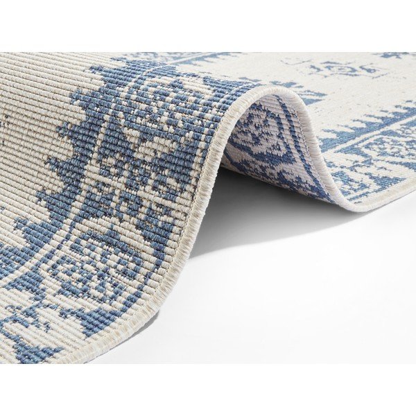 Mėlynos ir kreminės spalvos dvipusis lauko kilimas NORTHRUGS Duque, 80 x 250 cm-image-1