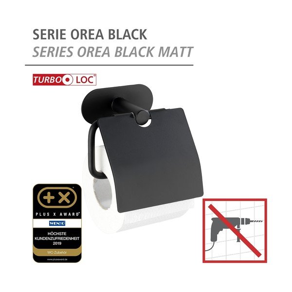 Juodas sieninis tualetinio popieriaus laikiklis Wenko Orea-image-3
