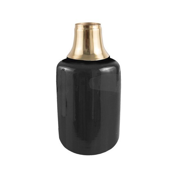 Juoda vaza su auksinėmis detalėmis PT LIVING Shine, aukštis 28 cm