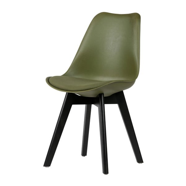 2 tamsiai žalių kėdžių su pušies medžio kojomis rinkinys WOOOD Stan