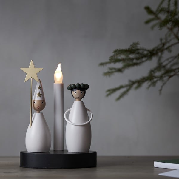 Šviečianti dekoracija juodos ir baltos spalvos su Kalėdų motyvu Christmas Joy – Star Trading-image-1