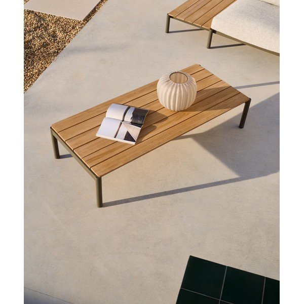 Iš tikmedžio masyvo sodo kavos staliukas 63x149 cm Sorells – Kave Home-image-1
