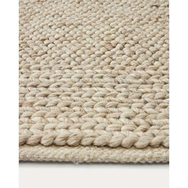 Kilimas iš vilnos kreminės spalvos 160x230 cm Minji – Kave Home-image-1