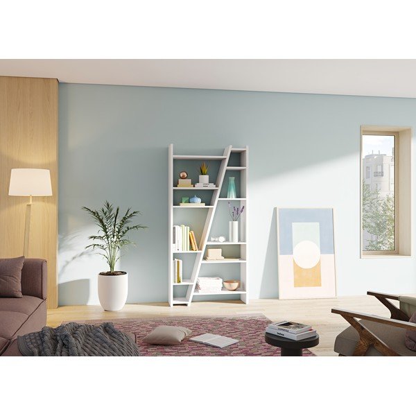 Baltos spalvos knygų lentyna TemaHome Delta-image-1