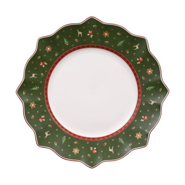 Žalia porcelianinė lėkštė su kalėdiniu motyvu Villeroy & Boch, ø 28 cm