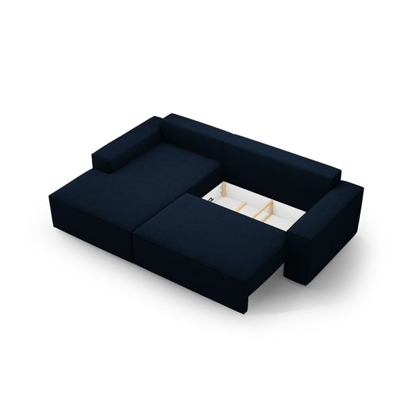 Iš boucle sulankstoma kampinė sofa tamsiai mėlynos spalvos (su kairiuoju kampu) Jodie – Micadoni Home-image-4