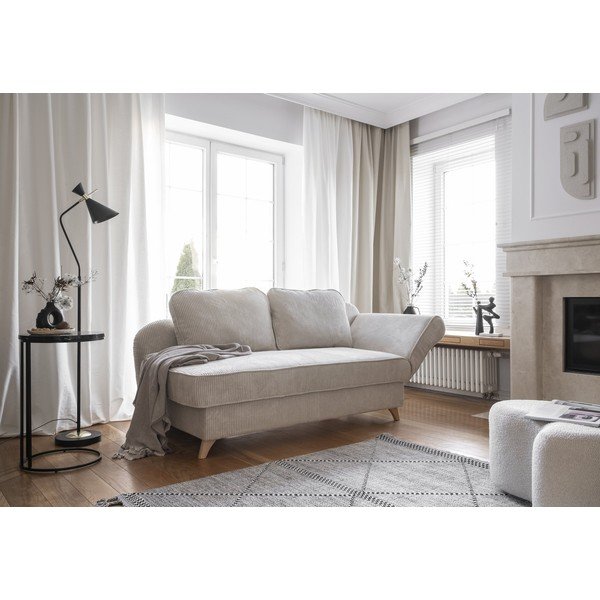 Smėlio spalvos iš kordinio velveto gultas (su dešiniuoju kampu) Chic Charlotte – Miuform-image-1