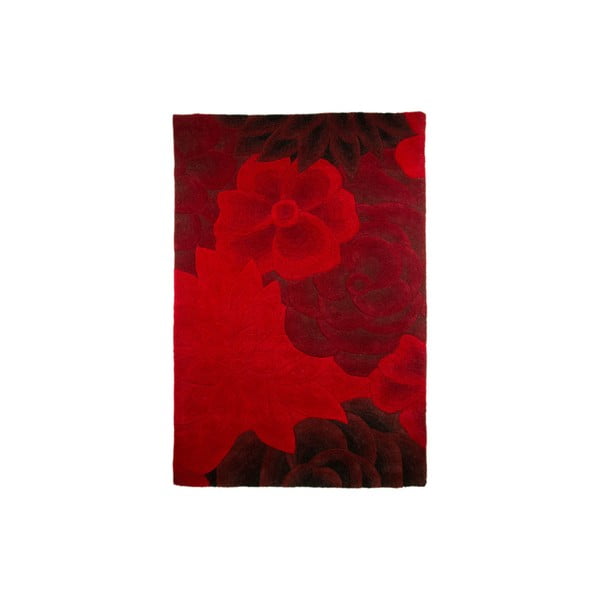 Vilnonis kilimas Eden 120x180 cm, raudonas