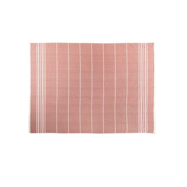 Terakotos spalvos iš medvilnės antklodė ir pledas 150x200 cm Solene – Tiseco Home Studio-image-2