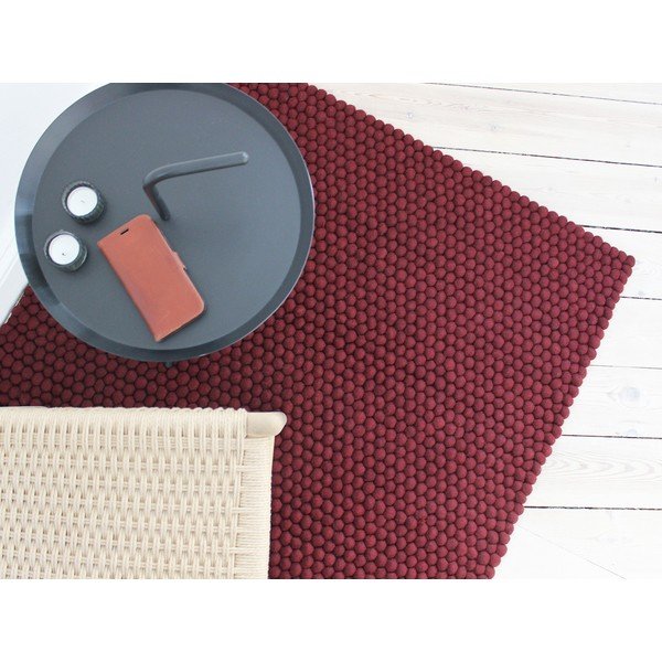 Tamsiai vyšninis vilnos kilimas Wooldot Ball Rugs, 120 x 180 cm-image-2