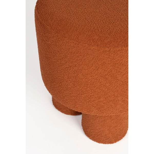 Raudonos plytų spalvos iš boucle pufas Marcos – White Label-image-2