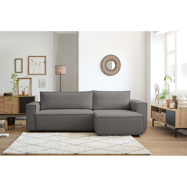 Sulankstoma kampinė sofa pilkos spalvos (modulinė) Nihad – Bobochic Paris-image-1