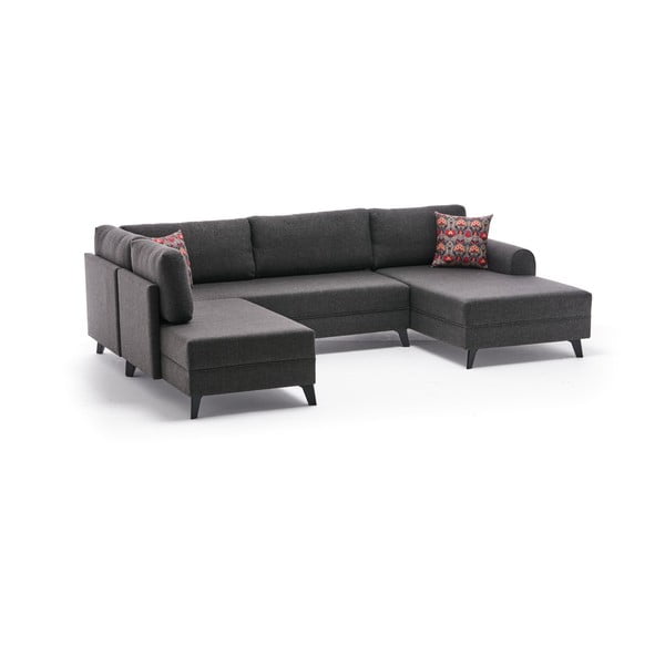 Kampinė sofa antracito spalvos („U“ formos) Belen – Balcab Home-image-2