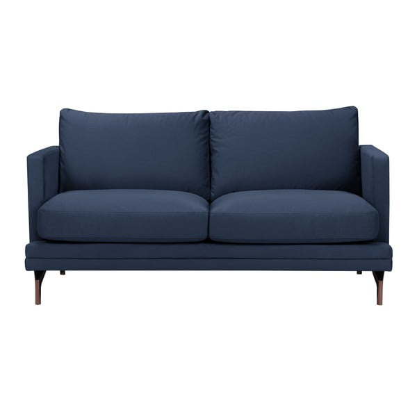 Tamsiai mėlyna dvivietė sofa su auksiniu pagrindu "Windsor & Co Sofos Jupiter