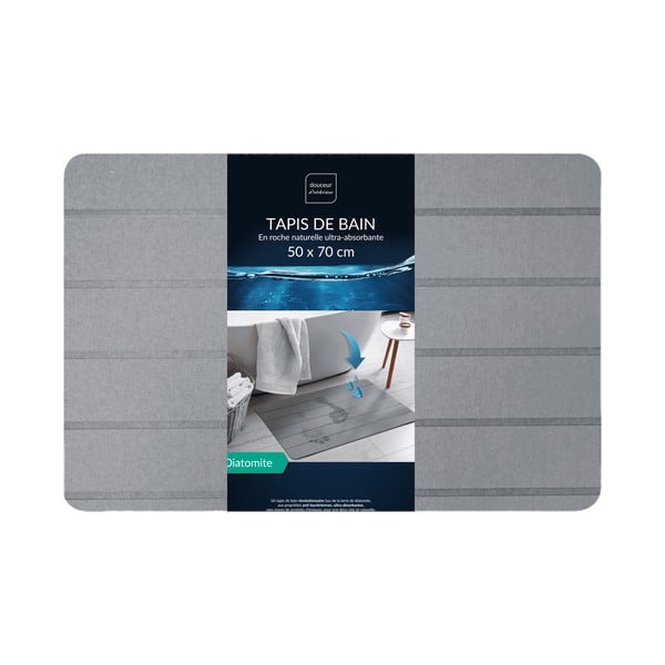 Pilkos spalvos vonios kilimėlis 50x70 cm Baline – douceur d'intérieur-image-3