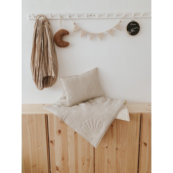 Smėlio spalvos lininis lovelės komplektas Sand - Moi Mili-image-2