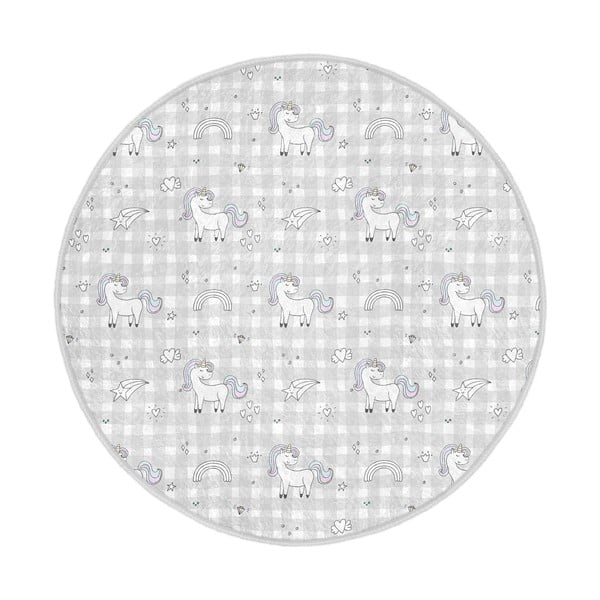 Vaikiškas kilimas šviesiai pilkos spalvos ø 80 cm Comfort – Mila Home