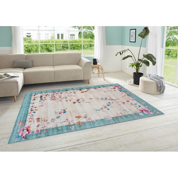 Kilimas kreminės spalvos/turkio spalvos 120x160 cm Amira – Hanse Home-image-1