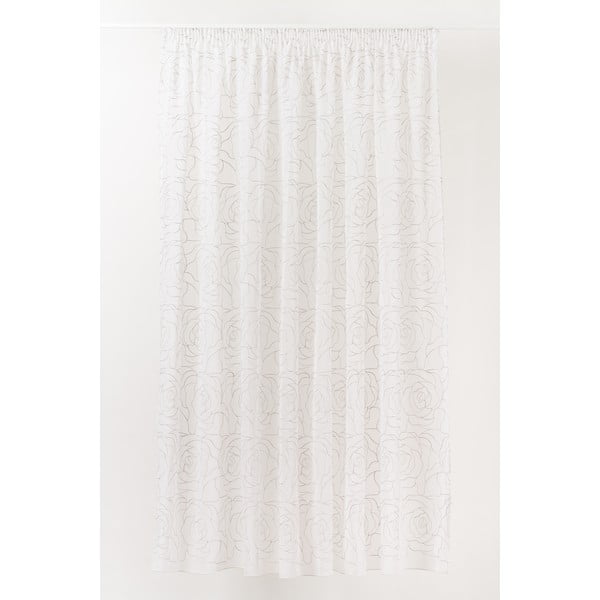 Permatoma užuolaida baltos spalvos/pilkos spalvos 140x245 cm Amanda – Mendola Fabrics