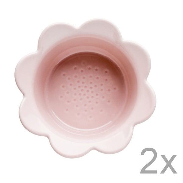 2 rožinių "Sagaform Piccadilly" dubenėlių rinkinys Gėlės, 13 x 6,5 cm