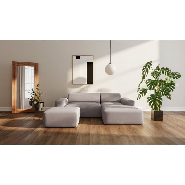 Kampinė sofa pilkos spalvos (su dešiniuoju kampu) Fluvio – MESONICA-image-1