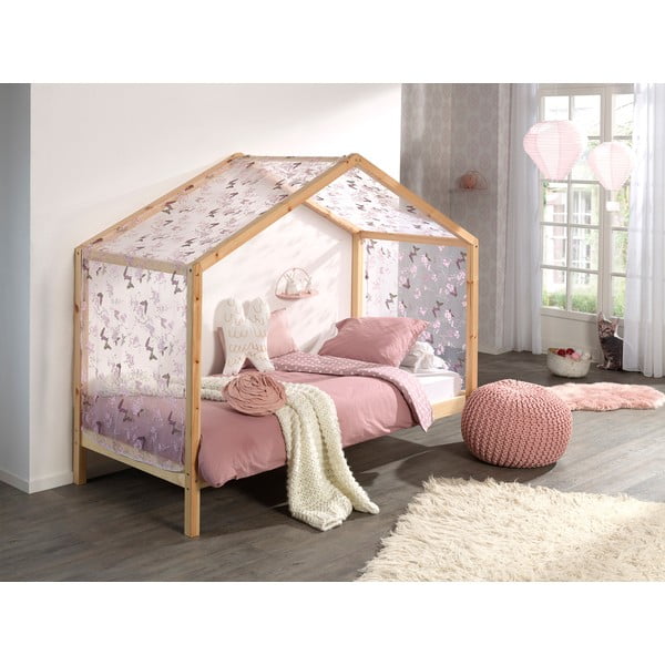 Naminė/ištraukiama iš pušies masyvo vaikiška lova natūralios spalvos su sandėliavimo vieta 90x200 cm DALLAS – Vipack-image-3