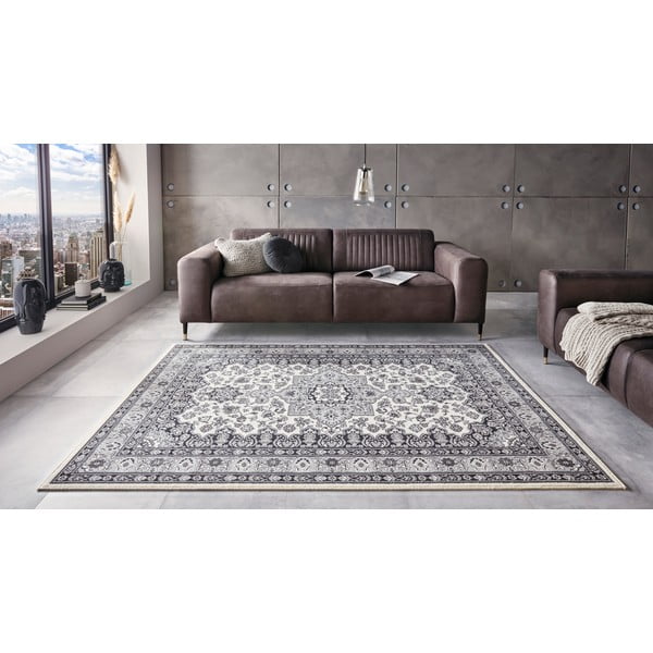 Kreminės ir pilkos spalvos kilimas Nouristan Parun Tabriz, 120 x 170 cm-image-1