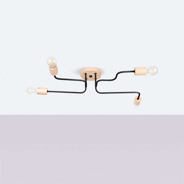 Lubinis šviestuvas juodos spalvos/natūralios spalvos 58x75 cm Dazzle – Sollux-image-2