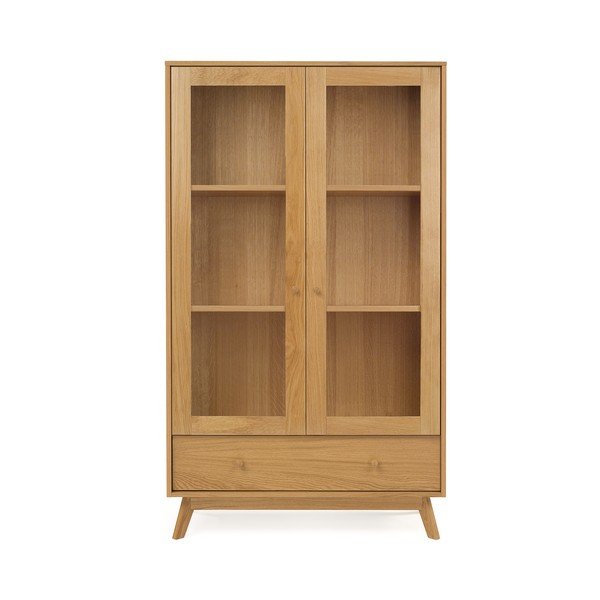 Vitrina natūralios spalvos iš ąžuolo 100x170 cm Kensal – Woodman