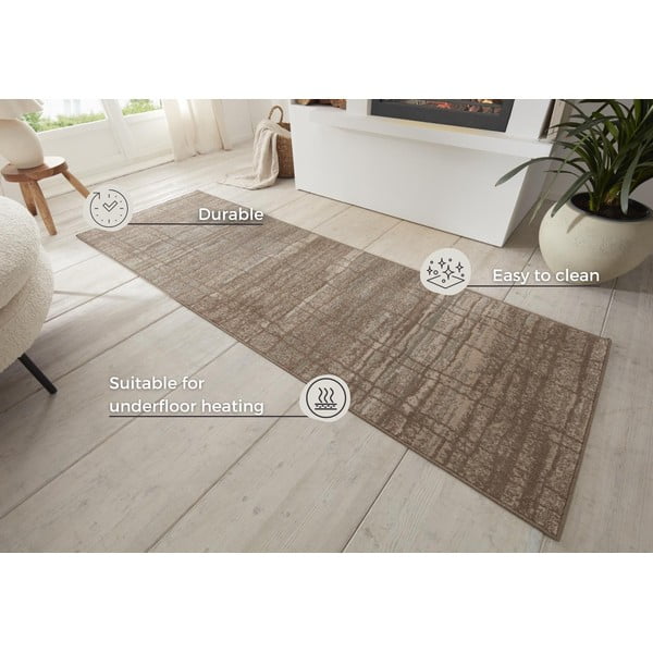 Kilimas rudos spalvos/smėlio spalvos 80x200 cm Terrain – Hanse Home-image-4