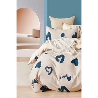 Iš ranforce medvilnės viengulė/itin ilga patalynė smėlio spalvos su paklode/3 dalių 160x220 cm Amore – Mila Home