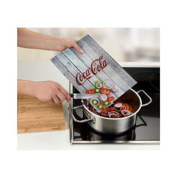 Bambukinė pjaustymo lentelė su stikline dalimi "Wenko Coca-Cola World-image-3