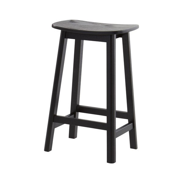 Juodos spalvos iš uosio masyvo baro taburetė (sėdynės aukštis 65 cm) Selene – Jotex-image-2