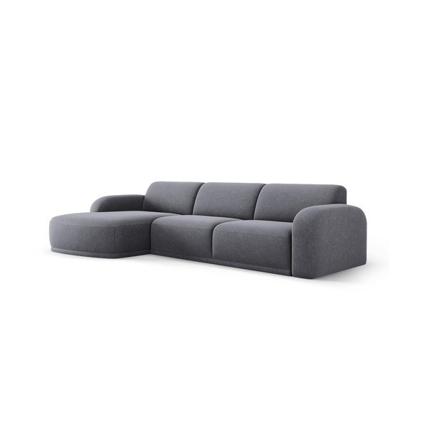 Iš velveto kampinė sofa pilkos spalvos Erin – Micadoni Home-image-2
