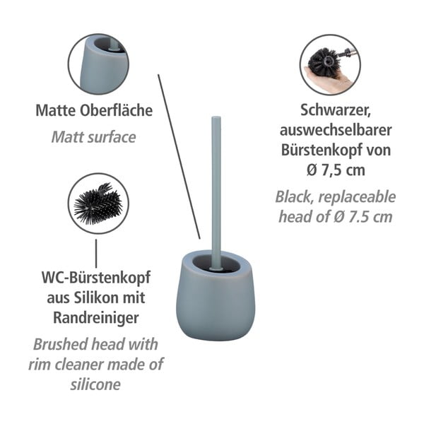 Pilkas keraminis tualeto šepetys Wenko Badi-image-3