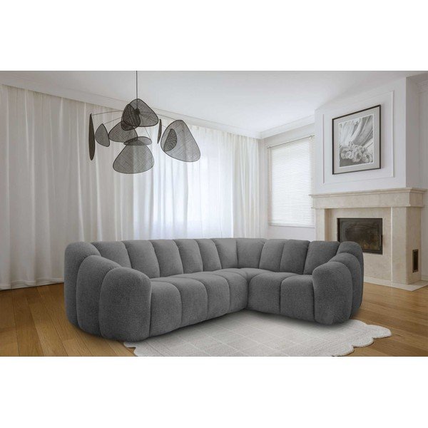 Pilkos spalvos kampinė sofa (su dešiniuoju kampu/„L“ formos) Shell – Miuform-image-1