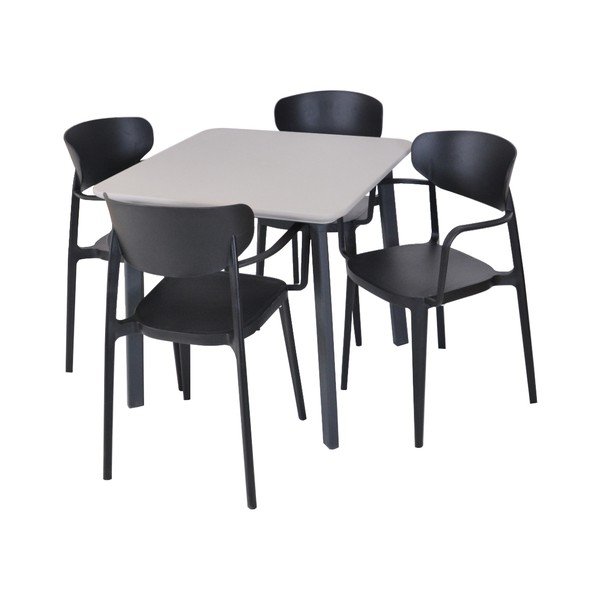 Plastikinė sodo kėdė juodos spalvos Mare – Rojaplast-image-2