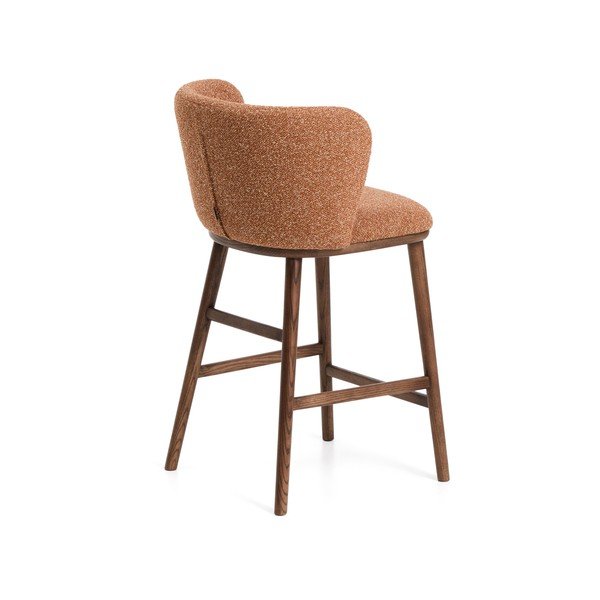 Terakotos spalvos iš audinio baro taburetė (sėdynės aukštis 65 cm) Ciselia – Kave Home-image-3