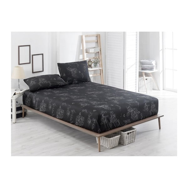 Elastingos paklodės ir 2 užvalkalų rinkinys viengulėlei lovai Clementino Duro, 160 x 200 cm